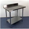 Image 1 : 36" x 24" Stainless Steel Work Table with 4" Backsplash, Omcan 22080 | MR4-3