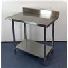Image 3 : 36" x 24" Stainless Steel Work Table with 4" Backsplash, Omcan 22080 | MR4-3