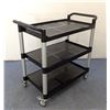 Image 1 : Black Plastic Bussing Cart with 19.5" x 31" Tray Size, Omcan 43069 | R4-1