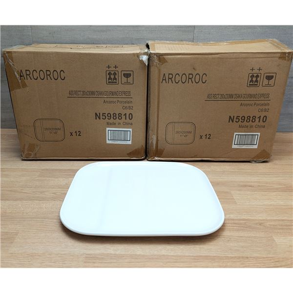 Arcoroc 11" x 9" Osaka Platters - Lot of 24 (2 Cases) | L6CR2/Arcoroc N5988