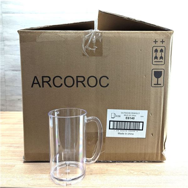 Arcoroc Outdoor Perfect 20-3/4oz Beer Mugs - Lot of 36 | E6140/R5-2