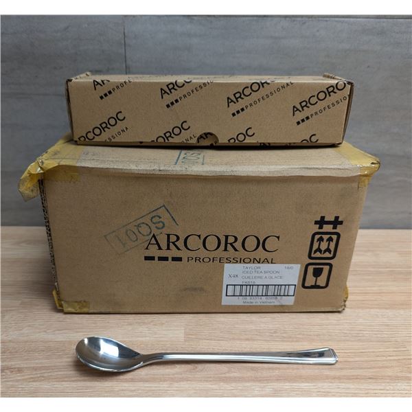 Taylor 7-3/8'' Iced Tea Spoons, Arcoroc FK618 - Lot of 48 | R2-3