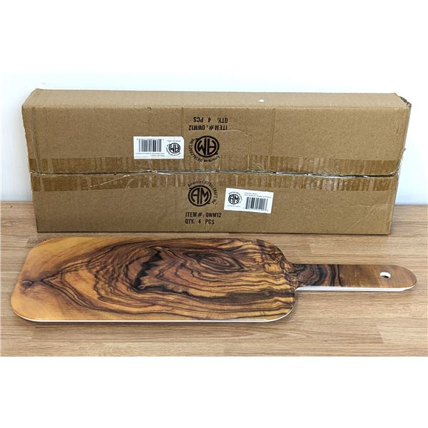 12" x 6" Rectangular Melamine Serving Peels - Lot of 4 (1 Case) | OWM12/L6CR5