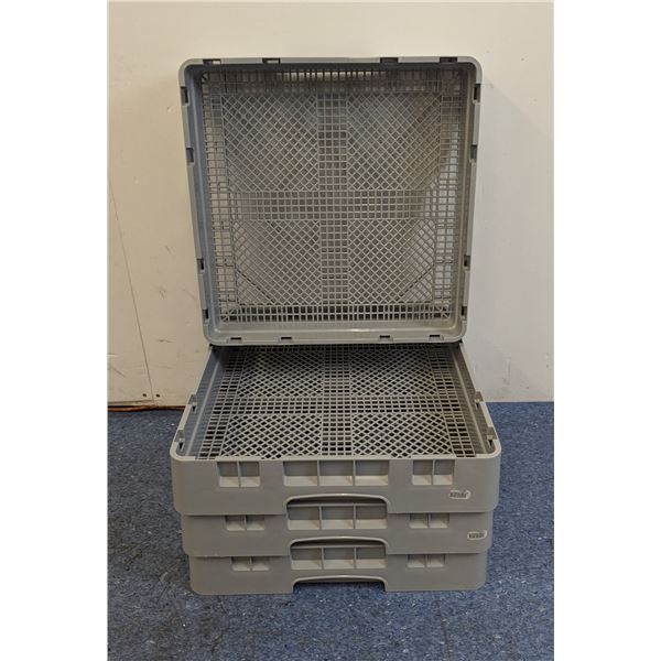 Cambro Soft Gray Full Size Camrack Flatware Racks - Lot of 4 | AR