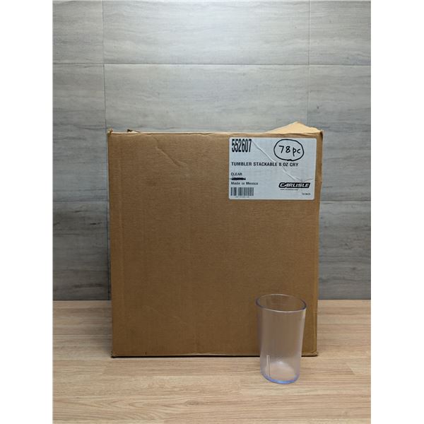 Stackable 8oz Clear SAN Plastic Tumblers - Lot of 78 (13 packs) | CC1