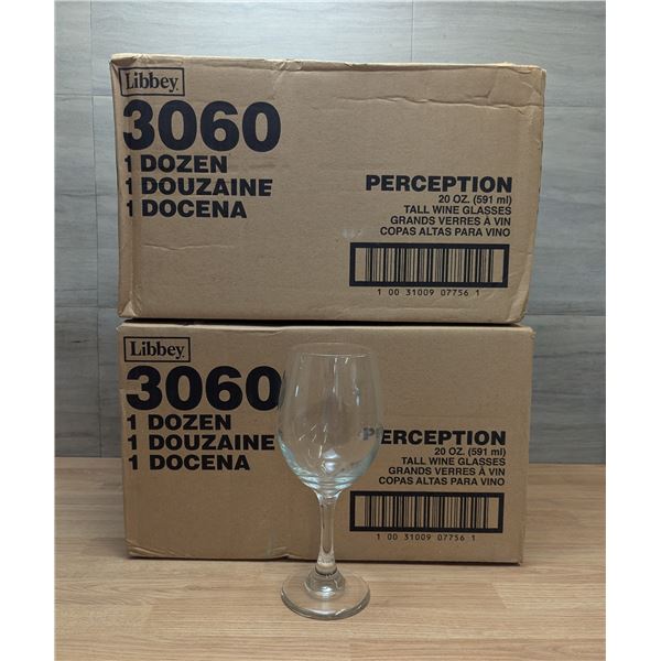 Perception 20oz Tall Wine Glasses - Lot of 24 (2 Boxes) | FtD