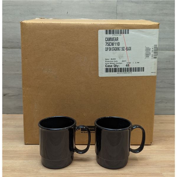 Camwear 7.5oz Black Mugs, Cambro 75CW110- 48/Case | FtD