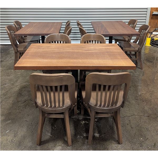 48" x 30" Dining Tables & Chairs - Lot of 15pcs | WGtable1