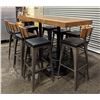 Image 2 : 72" x 30-1/2" Rectangular Bar Table & Bar Stools - Lot of 9pcs | WGtable3