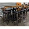 Image 3 : 72" x 30-1/2" Rectangular Bar Table & Bar Stools - Lot of 9pcs | WGtable3