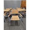 Image 7 : Ratana 36" x 36"  Outdoor Dining Tables & Stacking Arm Chairs - Lot of 20pcs | WGtable4