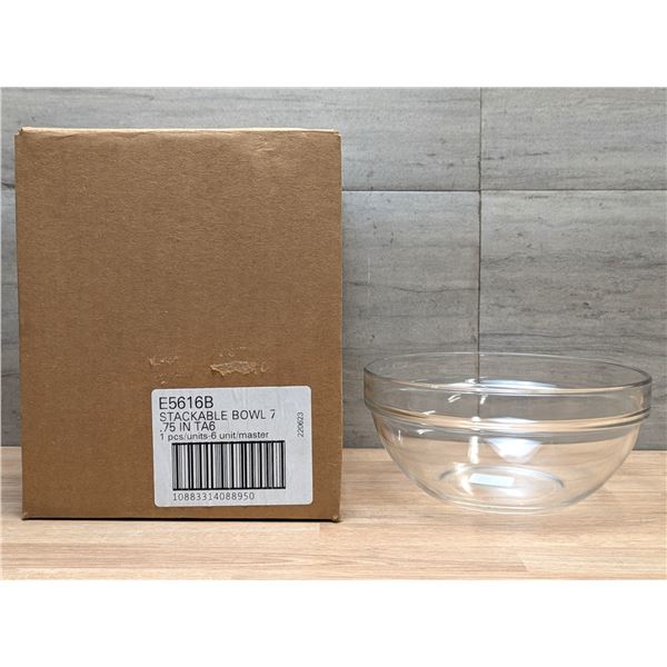 64oz Stacking Glass Bowls, Arcoroc E5616 - Lot of 6 | GY1-3