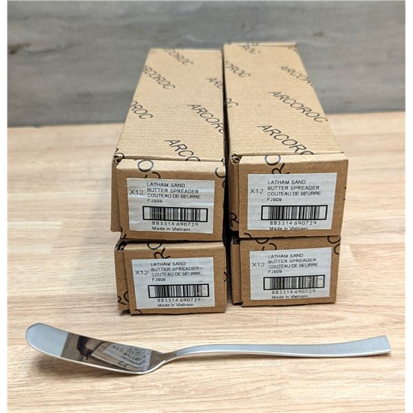 Latham Sand 7" Butter Spreaders, Arcoroc FJ909 - Lot of 48 | CC4