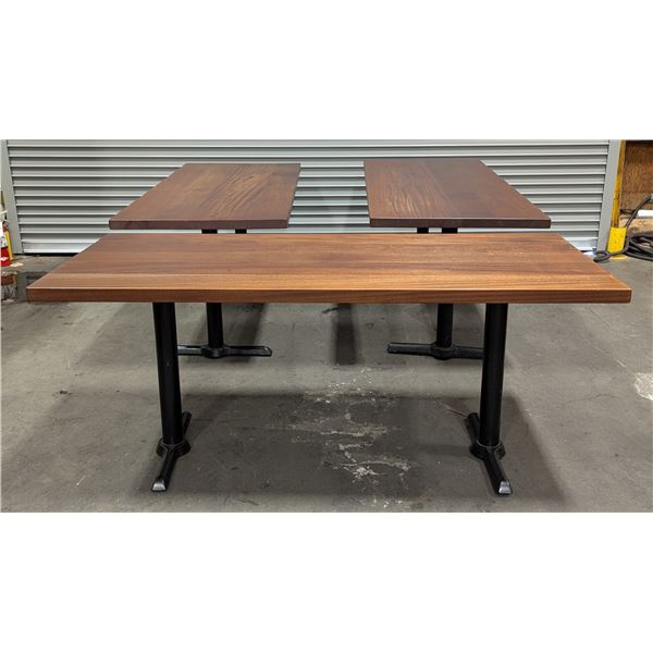 70" x 30" Wood Tables on Steel Bases - Lot of 3 | WGtable9/L12