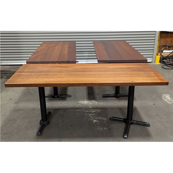70" x 30" Wood Tables on Steel Bases - Lot of 3 | WGtable10/L12