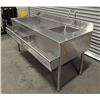 Image 2 : Warnock Hersey 60" Stainless Steel Bar Sink W/Ice Bin, Speed Rails & Faucet | Rex7/RBD