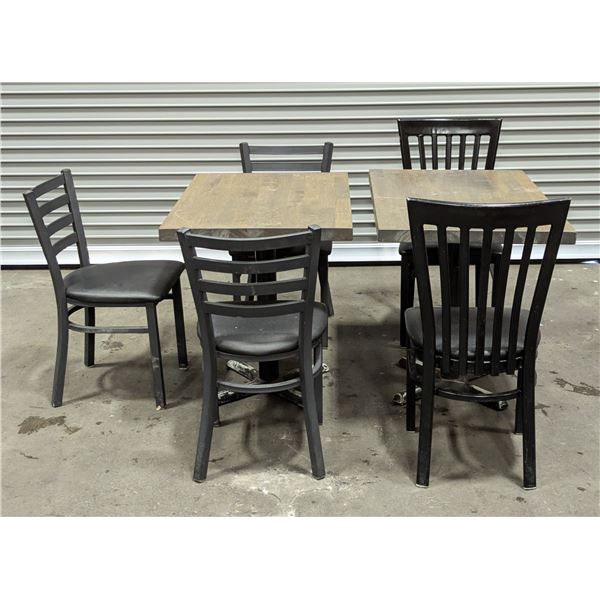 24-1/2" x 36-1/2" Dining Tables & Chairs - Lot of 7pcs | LBD
