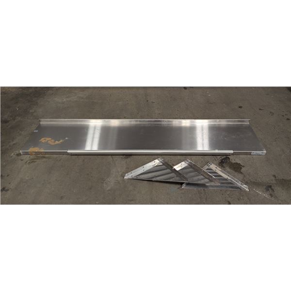Efi 72" x 14" Stainless Steel Wall Shelf w/Order Rail | BLshelf3/LBD