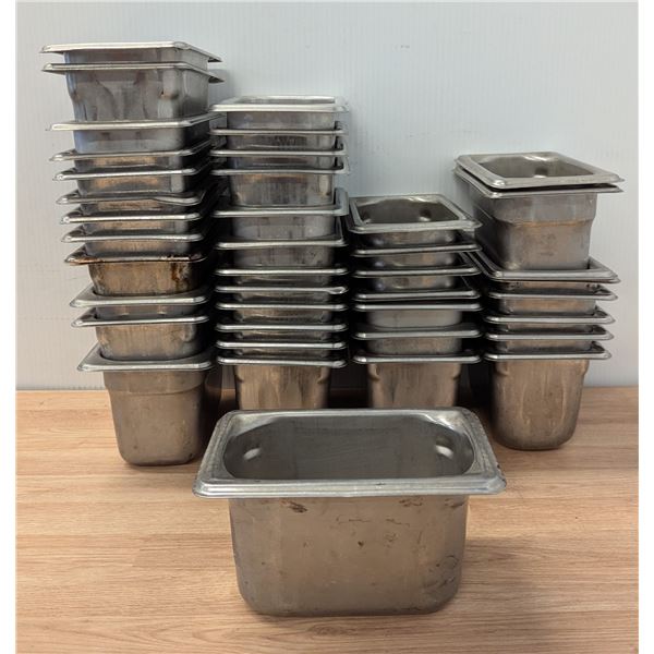 1/9 Size 4" Deep Stainless Steel Inserts - Lot of 39 | WG1/R2Pallet