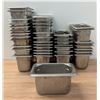 Image 1 : 1/9 Size 4" Deep Stainless Steel Inserts - Lot of 39 | WG1/R2Pallet