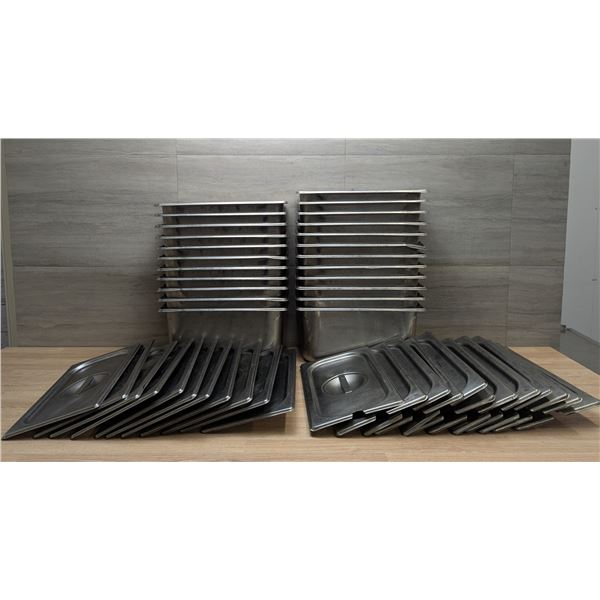 1/3 Size 6" Deep Stainless Steel Inserts w/lids - Set of 23 (46pcs) | WG4/R2Pallet