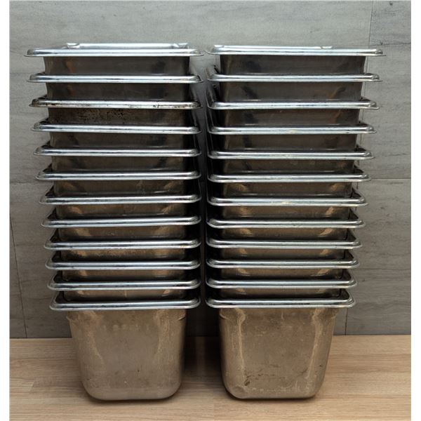 1/6 Size 6" Deep Stainless Steel Inserts - Lot of 24 | WG7/R2Pallet