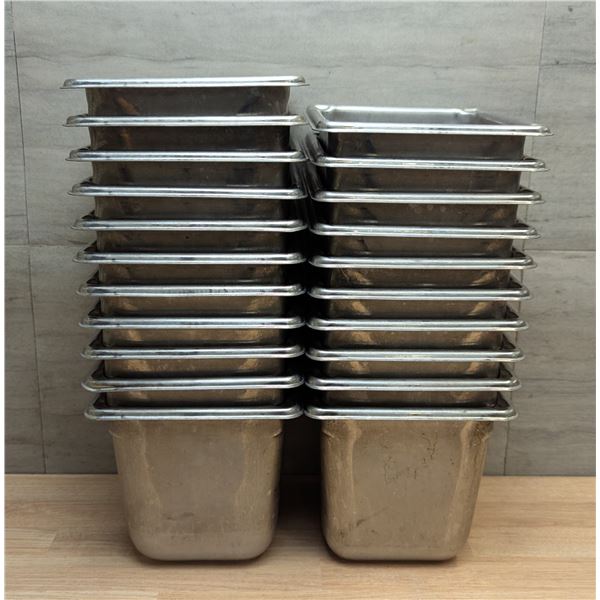 1/6 Size 6" Deep Stainless Steel Inserts - Lot of 21 | WG8/R2Pallet