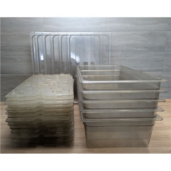 Full Size Clear Containers With Lids & Drain Shelves - Lot of 34pcs | WG17/Pallet