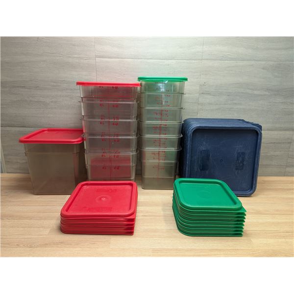 Various Sizes of Cambro Square Food Containers With Lids - Lot of 40pcs | WG22/Ft1
