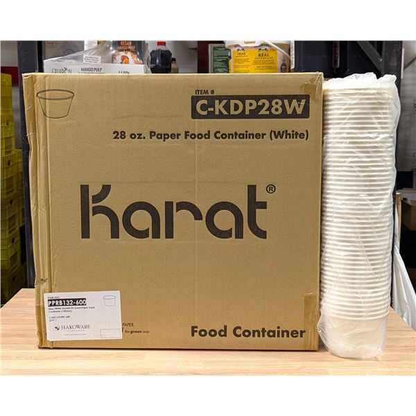 Karat 28oz Paper Food Container, C-KDP28W - Lot of 600 ( 1 case ) | L3-1