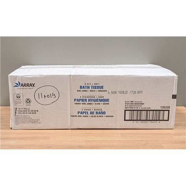 Array Mini Jumbo Bath Tissue, 136330, 751ft /Roll - Lot of 11 Rolls  | EC5-1