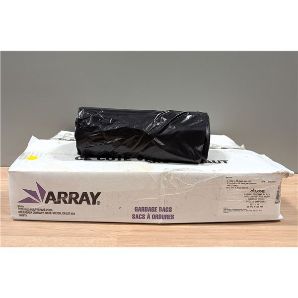 Array 35" x 50" Extra Strong Black Gargage Bags, 20 Bags /Roll - Lot of 5 ( 1 case ) | EC4