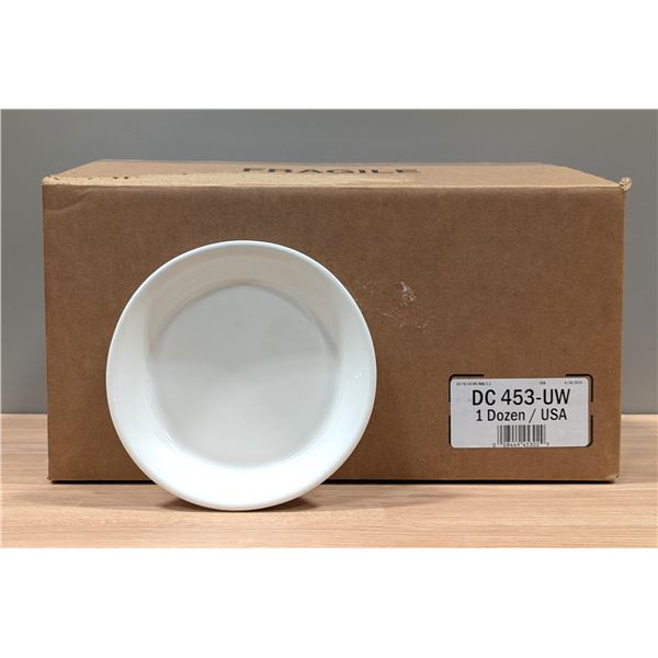 Ceramic 7.25", 14oz White Plates, DC453-UW - Lot of 12 ( 1 Case )  | EC4-3