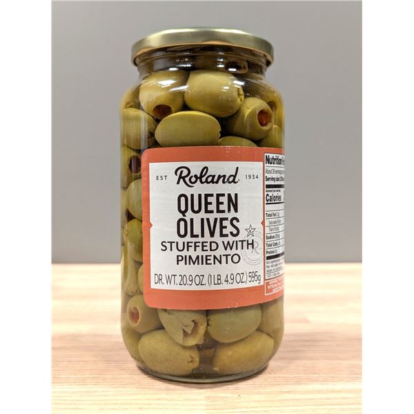 Roland Queen Olives Stuffed With Pimiento 595g - Lot of 2 | L3-3