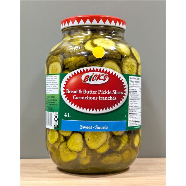 Bick's Bread & Butter Pickle Slices Sweet 4L - Lot of 2 | L3-3