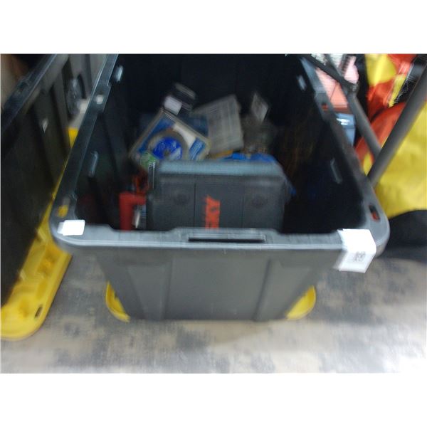 Lidded Tub w/Circular Saw Blades and Hardware
