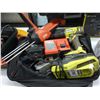 Image 1 : Ryobi 18V Cordless Drill, Milwaukee Battery w/Charger, Hiliti  HDM500 Chaulk Gun w/Duffle