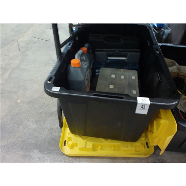 Lidded Tote w/Anti Freeze, Drill Bits, Cable Tool Kit, Solder Gun, Portable Gas Stove