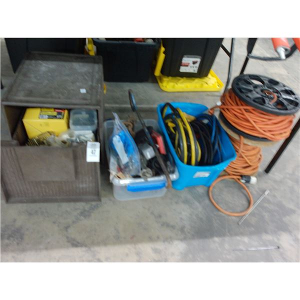 Ext. Cord Reels, Jumper Cables, Pull Hook, Bin w/Hardware