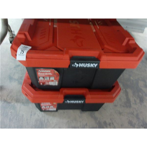 Husky Large Lidded Totes - Pair