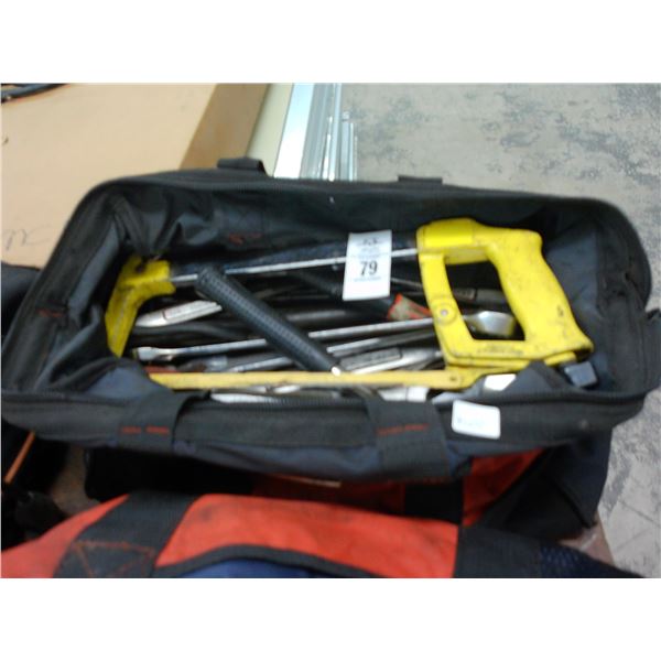 Combination Wrenches, Asst. Tools, Hacksaw w/Tool Bag