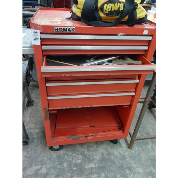 Homac  7 Compartment Rolling Toolbox w/Some Tools