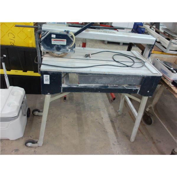 Chicago 7" Bridge Wet Tile Saw w/Basin and Rollling Stand