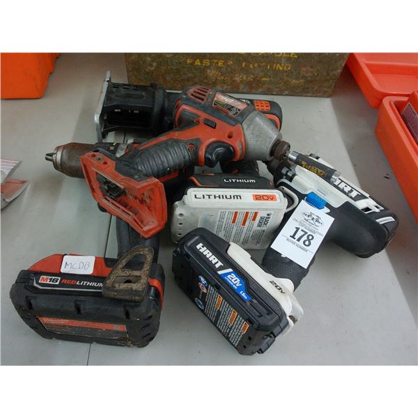 Milwaukee/B & D/ Heart Cordless Drills - No Batteries Some Chargers