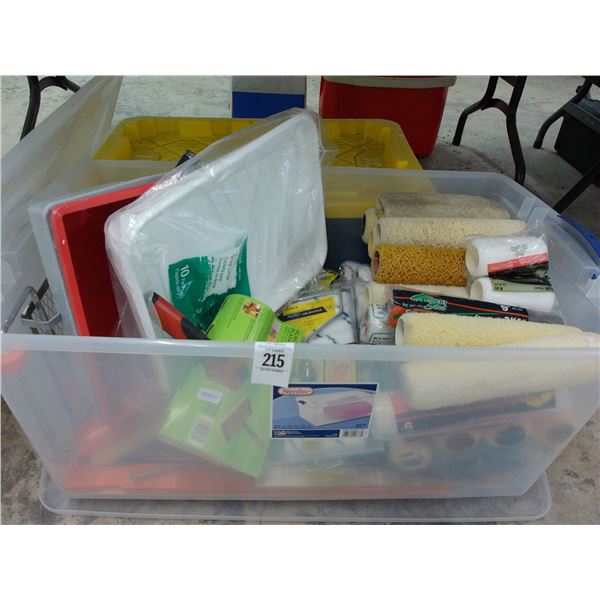 Large Lidded Tote w/Asst. Paint Supplies