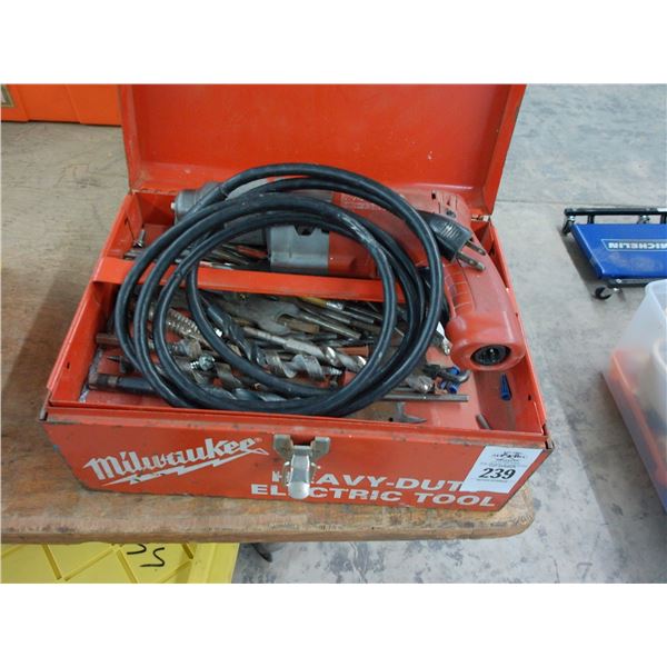 Milwaukee Heavy Duty Electric Drill, Toolbox, Supplies