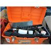 Image 1 : Plastic Toolbox w/Thermal Cleaneres, Pipe Cutter, Asst. Tools