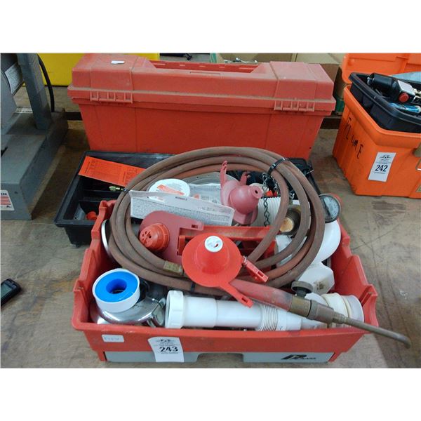 Plumbing Repair Tools, Torch w/Hose Gauges, Toolboxes