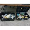 Image 1 : Large Plastic Toolboxes - Pair w/Masonry/Drywall Tools/Supplies