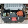 Image 1 : Large Tool Tote w/Welding Mask and Asst. Hand Tools, C Clamps